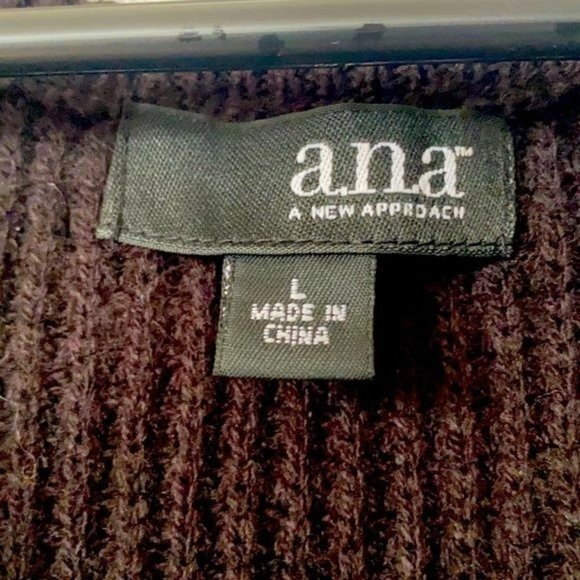 A.N.A. A New Approach 100% Acrylic Black Knitted Dress w Zipper Size L - Picture 7 of 12